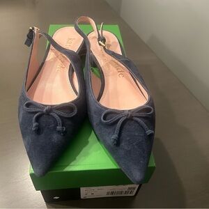 Kate Spade Dark Blue Slingback Flats